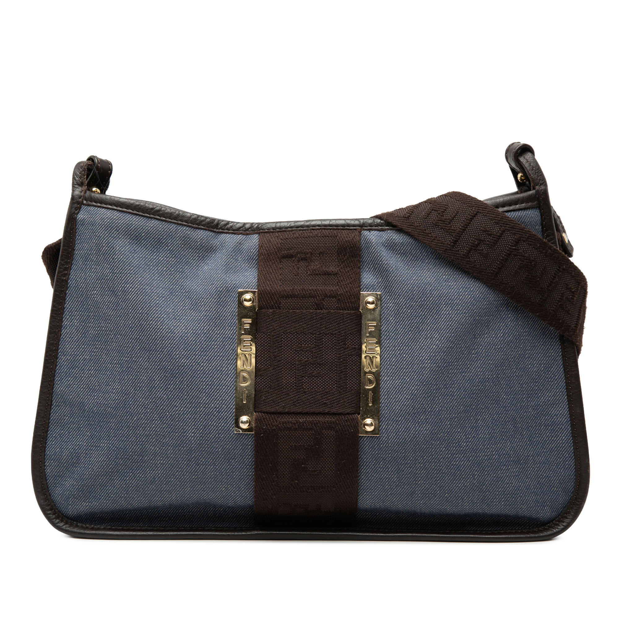 Pre-Loved Fendi Denim Pochette Crossbody